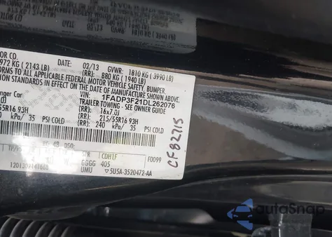 2013 Ford Focus Se z USA, uszkodzony, nr VIN 1FADP3F21DL262076